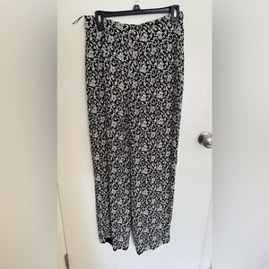 Talbots silk Black and White pants